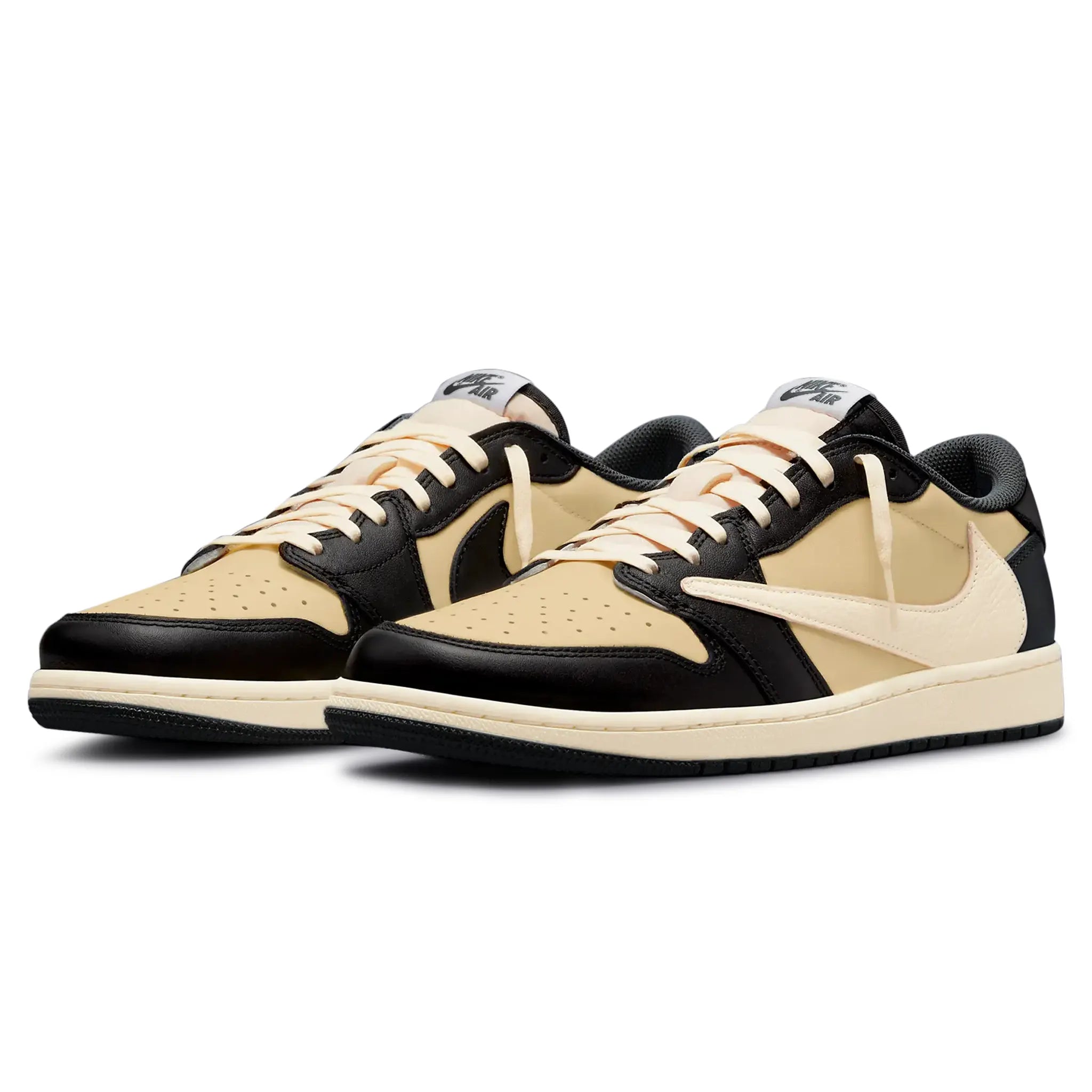 Front view of Travis Scott x Air Jordan 1 Retro Low OG Pale Vanilla DM7866-201